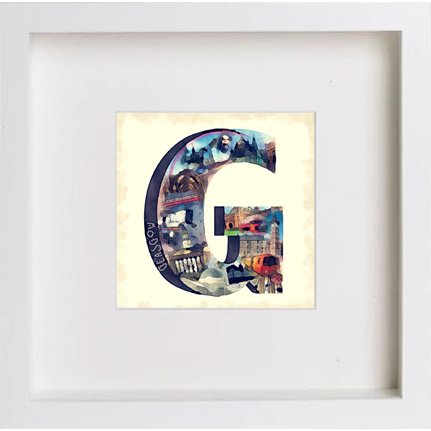 Glasgow G 0215 in White frame, premium wall art print