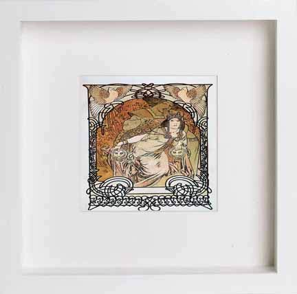 Vintage Poster Alphonse Mucha 1897b in White frame, premium wall art print