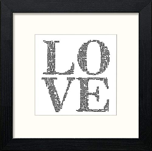 Love Letters in Black Wood frame, premium wall art print