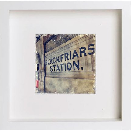 London Underground Blackfriars 222 in White frame, premium wall art print