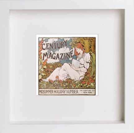 Vintage Poster Century Magazine Midsummer Holiday Number in White frame, premium wall art print