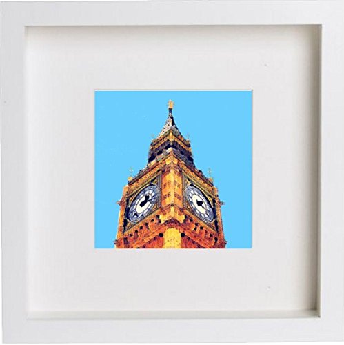 London Big Ben 102 in White frame, premium wall art print
