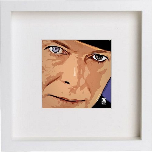 David Bowie 0021 in White frame, premium wall art print