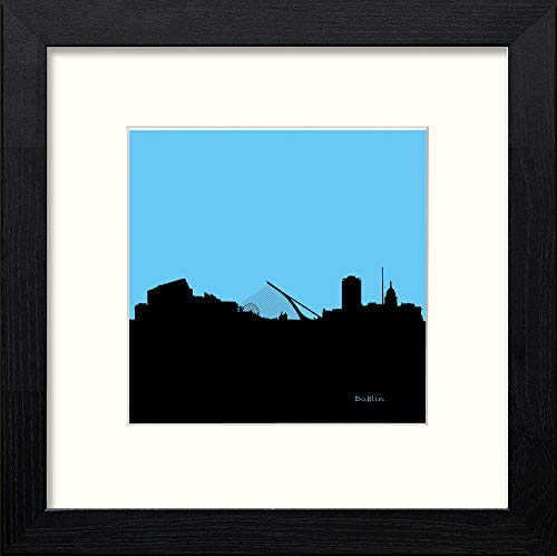 Dublin Silhouette in Black Wood frame, premium wall art print