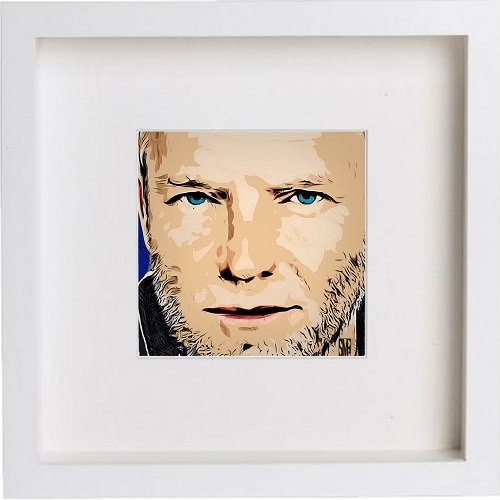 Sting 185 in White frame, premium wall art print