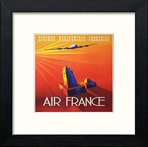 Vintage Air France Poster in Black Wood frame, premium wall art print
