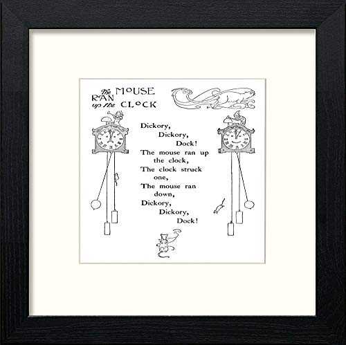 Vintage Poster Big Book Of Nursery Rhymes (59) in Black Wood frame, premium wall art print