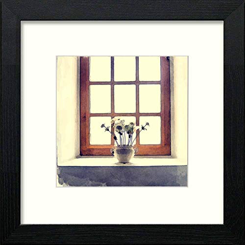 Vintage Our Window in Black Wood frame, premium wall art print