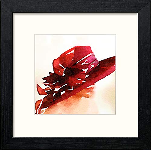 The Red Hat in Black Wood frame, premium wall art print