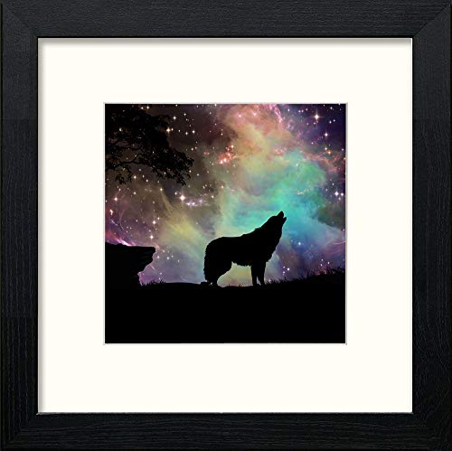 Howl At The Moon in Black Wood frame, premium wall art print