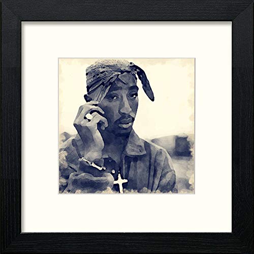 Pac in Black Wood frame, premium wall art print