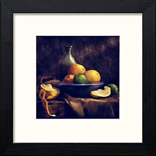 Fruit Bowl in Black Wood frame, premium wall art print