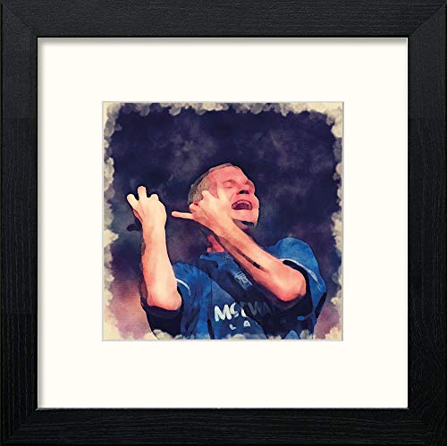 Glasgow Rangers FC Gascoigne in Black Wood frame, premium wall art print