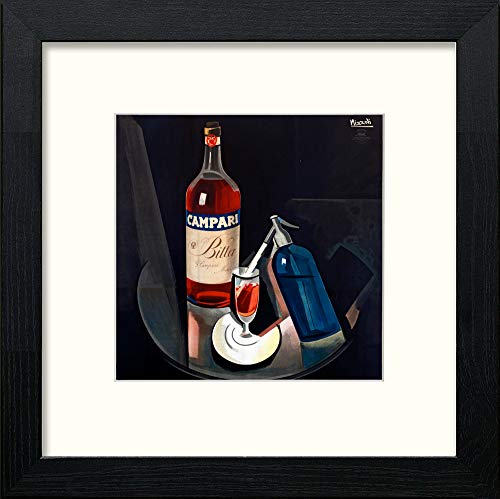 Vintage Campari Poster in Black Wood frame, premium wall art print