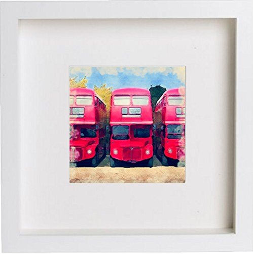 London The London Red Bus 111 in White frame, premium wall art print