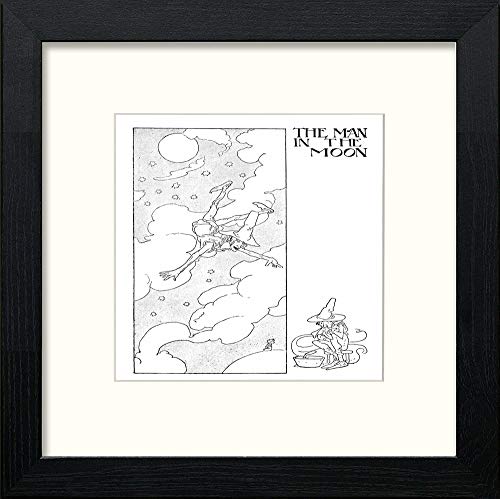 Vintage Poster Big Book Of Nursery Rhymes (12) in Black Wood frame, premium wall art print