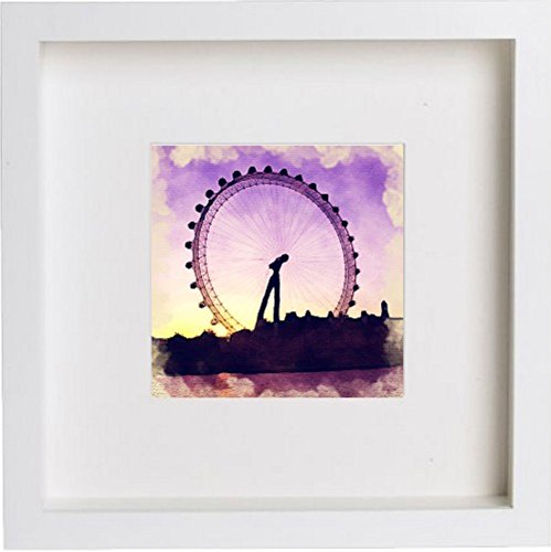 London The London Eye 2 110 in White frame, premium wall art print