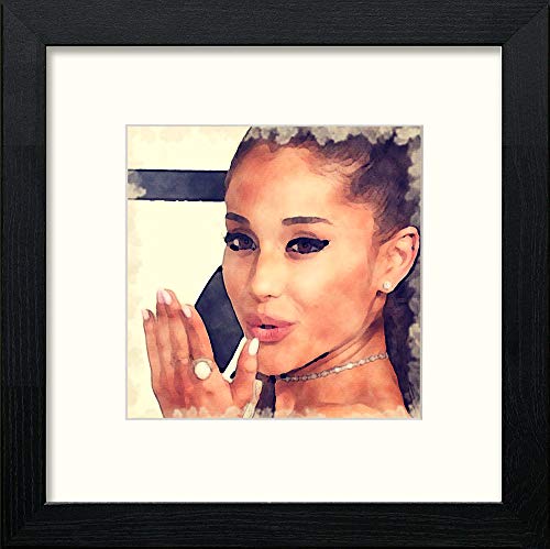 Ariana Grande in Black Wood frame, premium wall art print