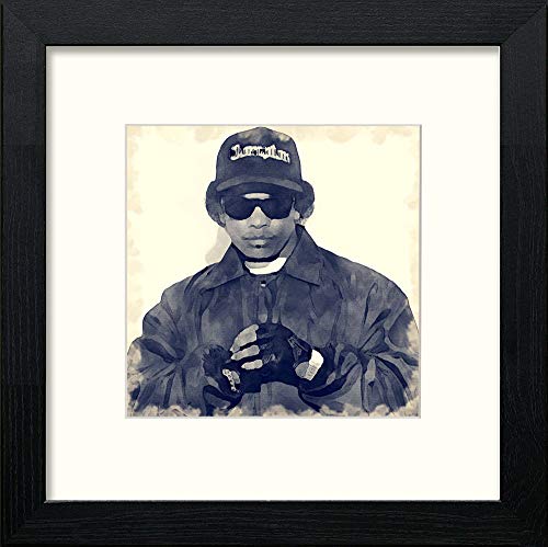Easy E in Black Wood frame, premium wall art print