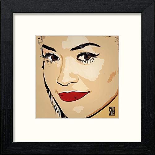 Rita Ora in Black Wood frame, premium wall art print