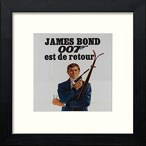 Vintage James Bond Poster in Black Wood frame, premium wall art print