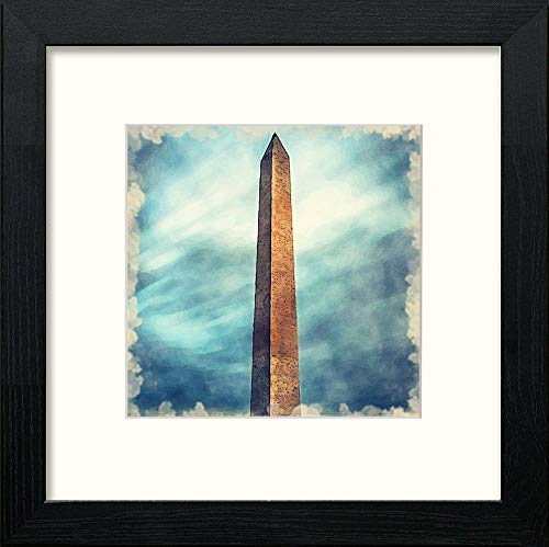 Washington Monument in Black Wood frame, premium wall art print