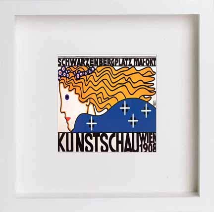 Vintage Poster Kunstschau Wien 1908 Poster B in White frame, premium wall art print