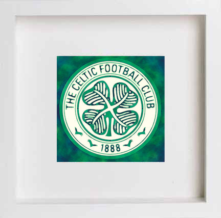 Glasgow Celtic Crest 0305 in 23cm x 23cm x 4.5cm frame, premium wall art print