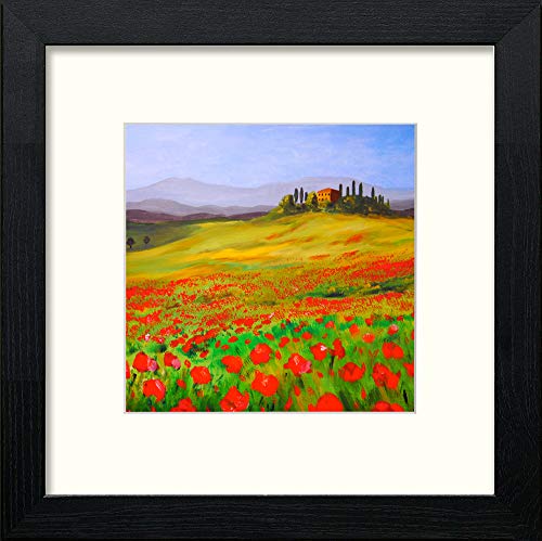 Tuscany Poppies in Black Wood frame, premium wall art print