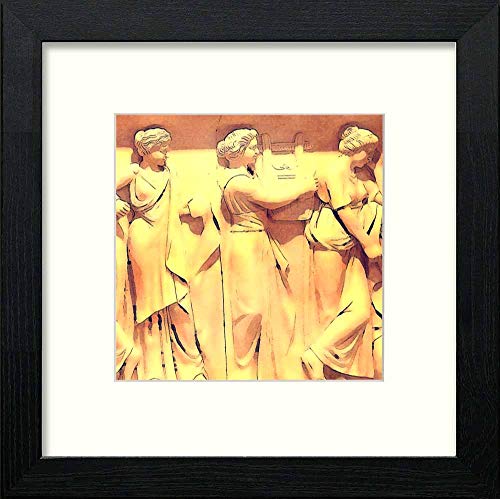 Vintage Grecian Stone in Black Wood frame, premium wall art print