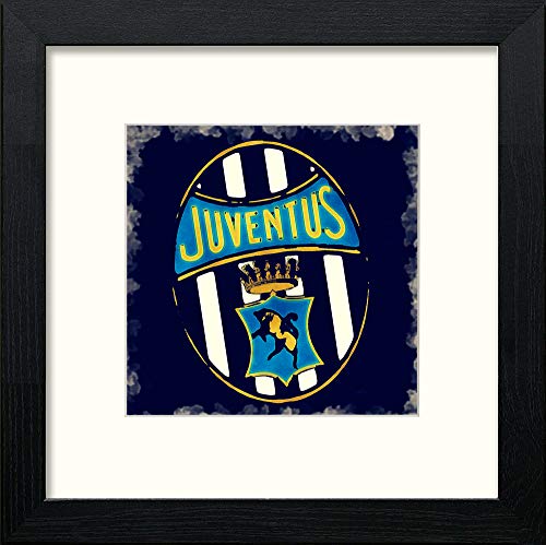 Juventus FC Badge in Black Wood frame, premium wall art print