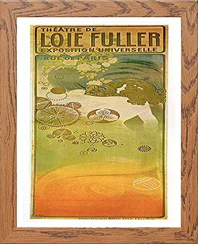 Vintage Poster Theatre De Loie Fuller Exposition Universelle in Wood frame, premium wall art print