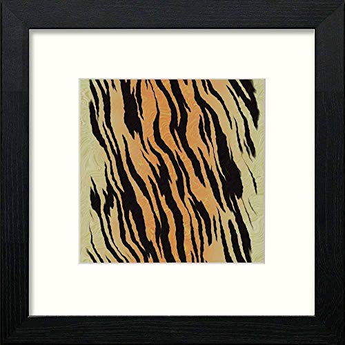 Vintage Tiger Print in Black Wood frame, premium wall art print
