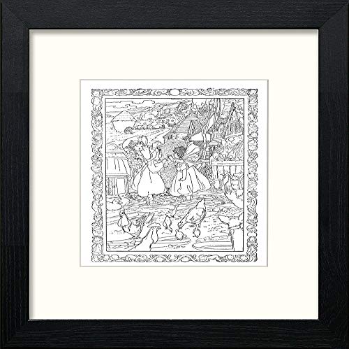 Vintage Poster Big Book Of Nursery Rhymes (58) in Black Wood frame, premium wall art print