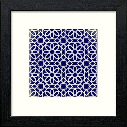 Vintage Ramadan Tile in Black Wood frame, premium wall art print