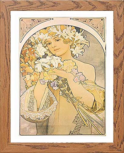 Vintage Poster La Fleur in Wood frame, premium wall art print