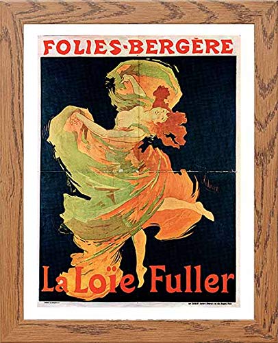 Vintage Poster Folies Bergre Loie Fullera in Wood frame, premium wall art print