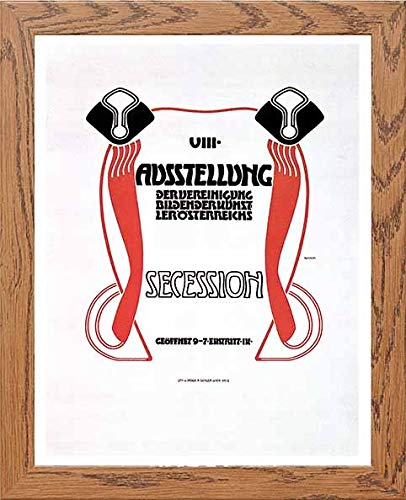 Vintage Poster Eighth Secession Exhibition in Wood frame, premium wall art print