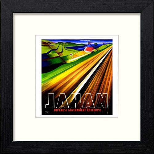Vintage Poster Japan (3) in Black Wood frame, premium wall art print