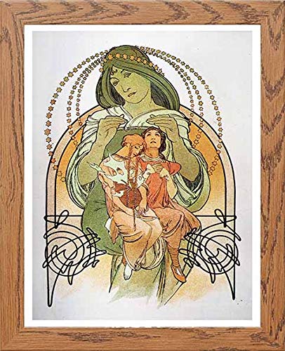 Vintage Poster Alphonse Mucha Ilsee Princesse De Tripoli 1897a in Wood frame, premium wall art print