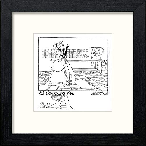 Vintage Poster Big Book Of Nursery Rhymes (53) in Black Wood frame, premium wall art print