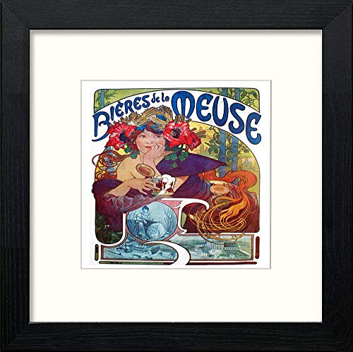 Vintage Poster Alphonse Mucha (67) in Black Wood frame, premium wall art print