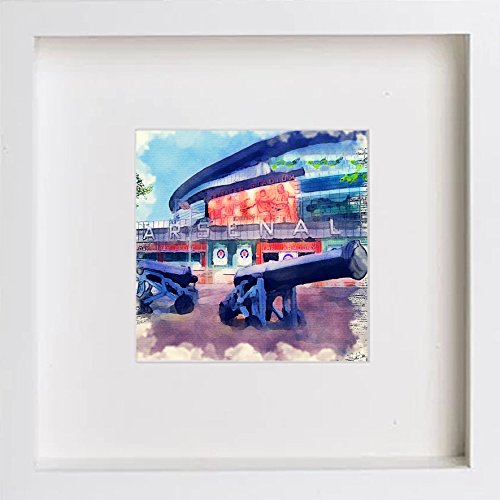 Arsenal FC Emirates Stadium Highbury Stadium 0005 in White frame, premium wall art print