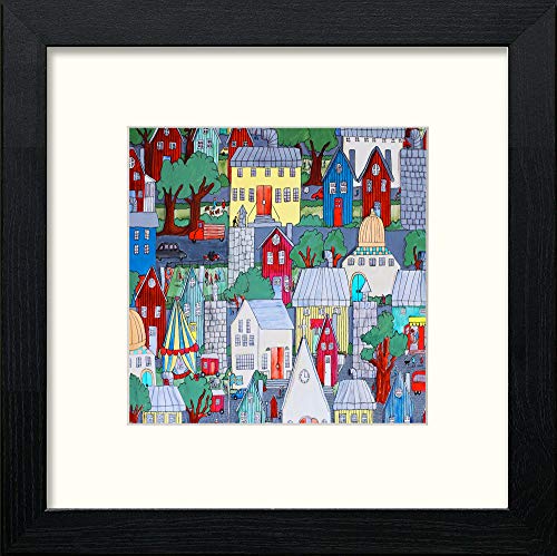 Lowry Town in Black Wood frame, premium wall art print