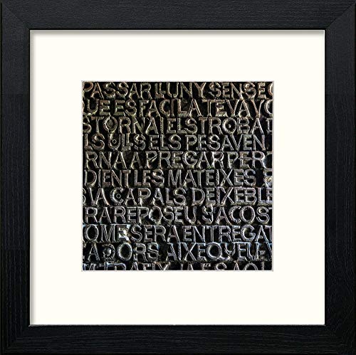 Barcelona Cathedral Engraving in Black Wood frame, premium wall art print