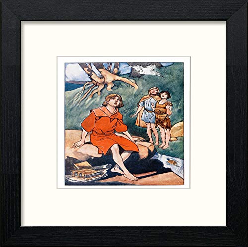 Vintage Poster The Four Champions (5) in Black Wood frame, premium wall art print