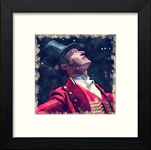 Hugh Jackman in Black Wood frame, premium wall art print