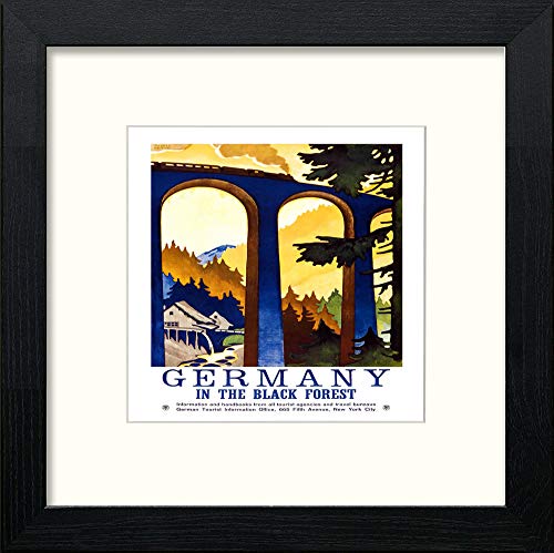 Vintage Poster Germany_black_forest in Black Wood frame, premium wall art print