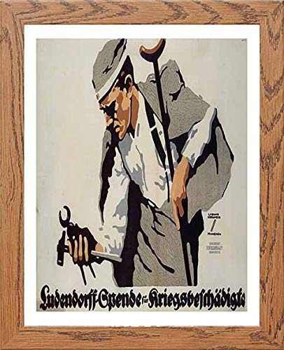 Vintage Poster Ludendorff Spende Fr Kriegsbeschdigte in Wood frame, premium wall art print