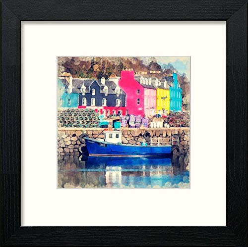 Tobermory in Black Wood frame, premium wall art print